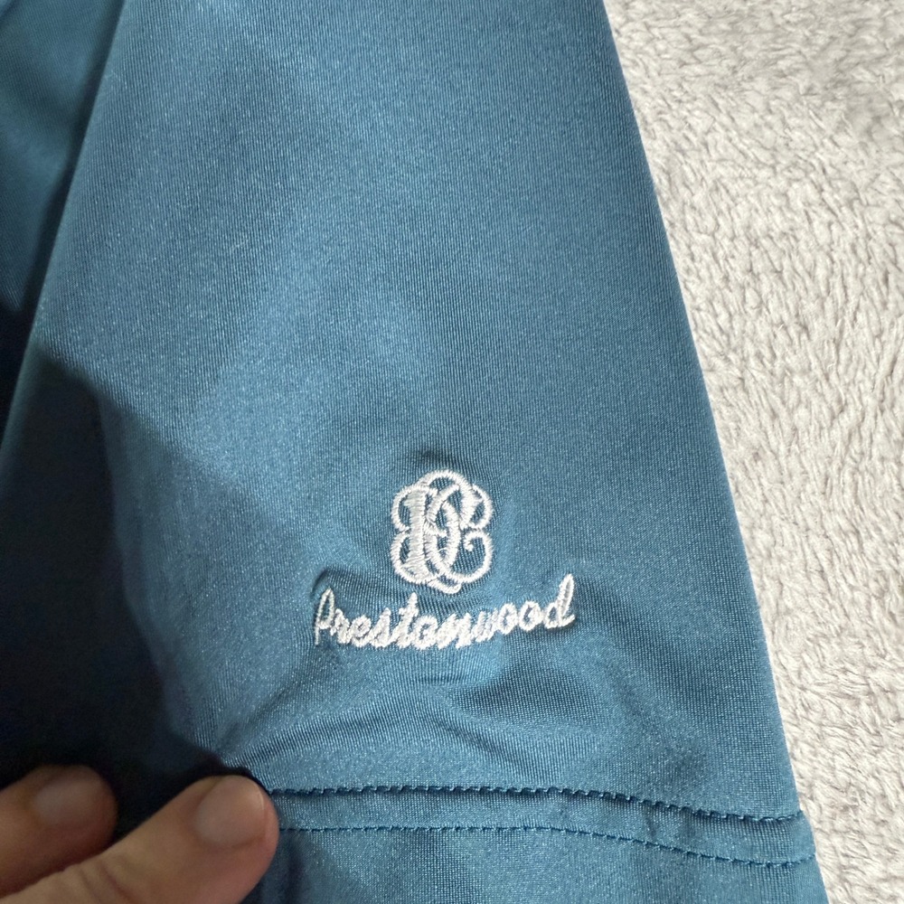 Peter Millar Summer Comfort Golf Polo Shirt Prestonwood Logo Blue Large (READ) - Picture 3 of 11